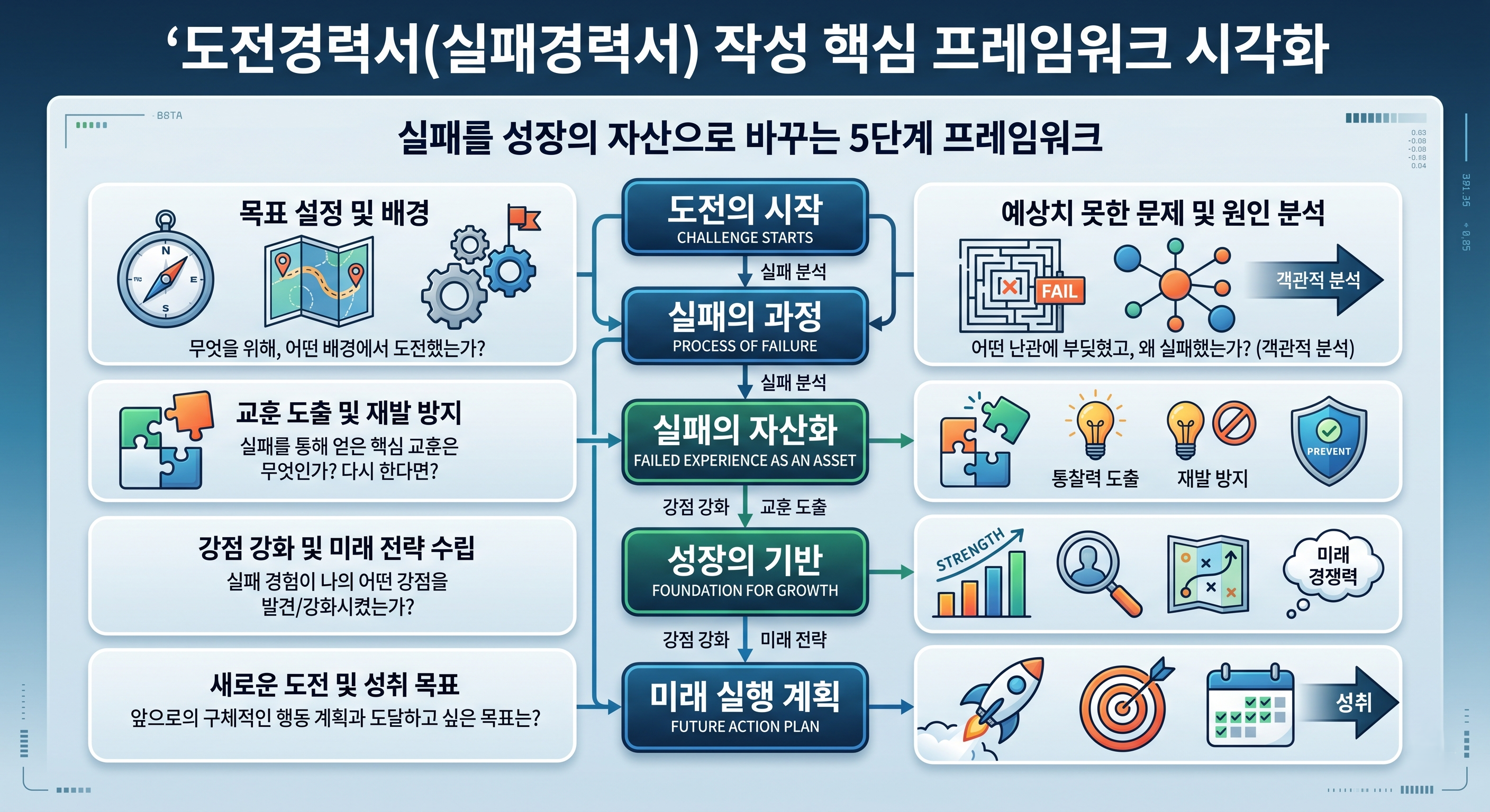 도전경력서(실패경력서) 작성 핵심 프레임워크 시각화